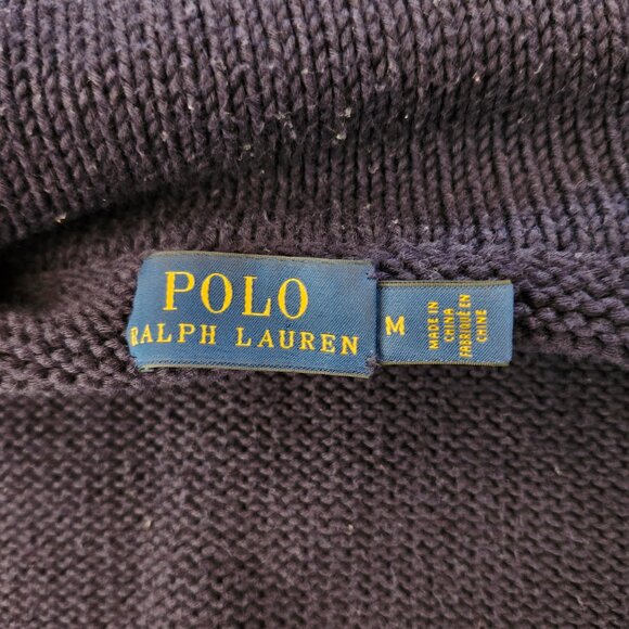 Polo Ralph Lauren women's navy blue cotton cardigan in size medium vintage - Picture 3 of 6
